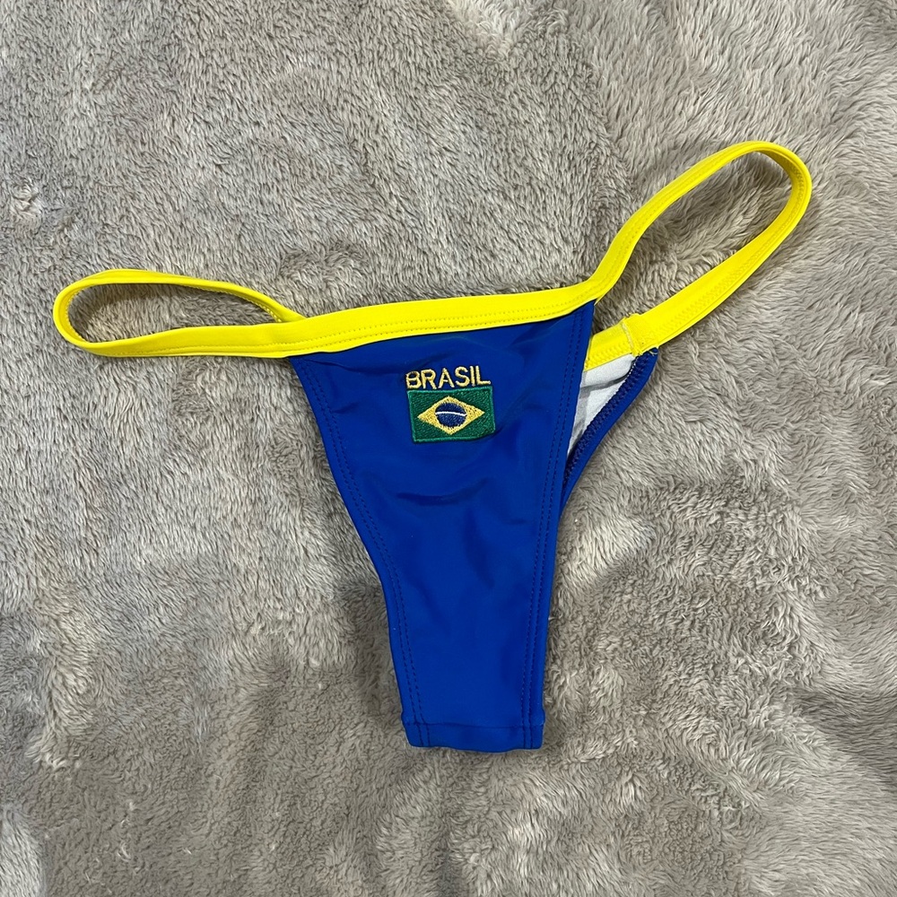 Blue and Yellow Brasil Bikini Bottom